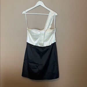 Black and White Satiny Dress